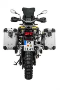 ZEGA Evo aluminium pannier system for BMW F850GS/ F850GS Adventure/ F750GS ZEGA Evo aluminium pannier system "And-S" 31/38 litres with stainless steel rack for BMW F850GS/ F850GS Adventure/ F750GS        Volume 38/45, Pannier rack colour Silver, Colo