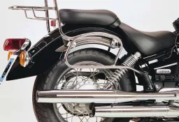 Leather bag holder tube-type - chrome for Yamaha XVS 125/250 Drag Star (2000-2004)