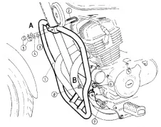 Engine protection bar chrome for Honda CMX 250 Rebel (1996-2001)