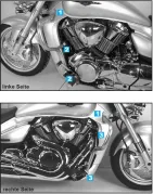 Engine protection bar chrome for Suzuki M 1800 (VZR) R Intruder (2006-2012)