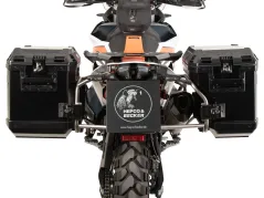 Side carrier cutout stainless steel incl. Xplorer sideboxes black for KTM 790 Adventure (2024-)