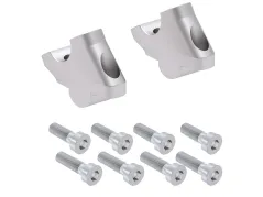 Handlebar riser with offset 30 mm high, 21 mm back, silver for Royal Enfield Super Meteor 650 (2023-)