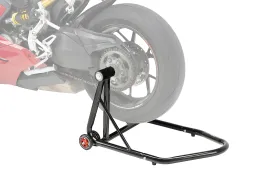 Rear stand for single-sided swingarm with left-side transmission