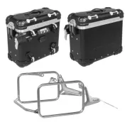 ZEGA Evo aluminium pannier system for BMW R 1300 GS       Volume 38/38, Pannier rack colour Silver, Colour And-S