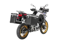 ZEGA Pro aluminium pannier system for F900GS Adventure, F850GS/ Adventure, F800GS(2024-), F750GS            Volume 38/45, Pannier rack colour Silver, Colour And-Black