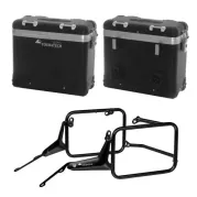 ZEGA Pro Aluminium Pannier System for BMW R1300GS              Volume 45/45, Pannier rack colour Black, Colour And-S