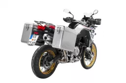 ZEGA Mundo aluminium pannier system for BMW F850GS/ F850GS Adventure/ F750GS ZEGA Mundo aluminium pannier system 31/38 litres with stainless steel rack for BMW F850GS/ F850GS Adventure/ F750GS Volume 31/38, Pannier rack colour Black, Colour Alu Natur