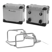 ZEGA Pro Aluminium Pannier System for BMW R1300GS               Volume 45/45, Pannier rack colour Black, Colour And-Black