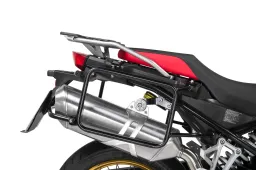 Motorcycle pannier rack, stainless steel, black, for BMW F900GS Adventure, F850GS/Adventure, F800GS (2024-), F750GS