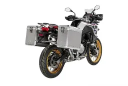 ZEGA Mundo aluminium pannier system for F900GS Adventure, F850GS/ Adventure, F800GS(2024-), F750GS ZEGA Mundo aluminium pannier system 31/38 litres with stainless steel rack for BMW F850GS/ F850GS Adventure/ F750GS    Volume 38/45, Pannier rack colou