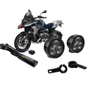 DENALI D3 LED auxiliary headlight set for BMW R1250GS/Adventure/RT/R/RS, R1200GS/Adventure/RT/R/RS (LC) (crash bar mounting)