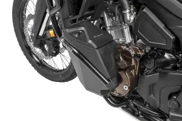 Motorcycle toolbox with engine crash bar - retrofit kit - left side, stainless steel, black for Honda CRF1100L Africa Twin/ CRF1100L Adventure Sports