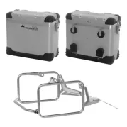 ZEGA Pro Aluminium Pannier System for BMW R1300GS       Volume 38/38, Pannier rack colour Black, Colour Alu Natural