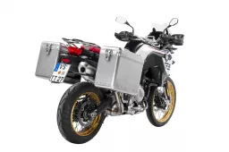 ZEGA Mundo aluminium pannier system for BMW F850GS/ F850GS Adventure/ F750GS ZEGA Mundo aluminium pannier system 31/38 litres with stainless steel rack for BMW F850GS/ F850GS Adventure/ F750GS    Volume 38/45, Pannier rack colour Silver, Colour Alu N