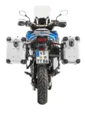 ZEGA Evo aluminium pannier system for Honda CRF1000L Africa Twin (2018-) / CRF1000L Adventure Sports        Volume 38/45, Pannier rack colour Silver, Colour And-Black