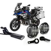 DENALI D7 Pro LED auxiliary headlight set for BMW F900GS, F800GS (2022-), F850GS, F750GS, RnineT, R18, S1000XR, K1600 (crash bar mounting)