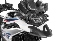 Headlight guard, stainless steel, black, with quick-release fastener for BMW F850GS/ F800GS (2024-)/ F750GS *OFFROAD USE ONLY*