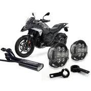 DENALI D7 Pro LED auxiliary headlight set for BMW R1300GS/Adventure/R/RS/RT, R12G/S, R12, R12nineT (crash bar mounting)