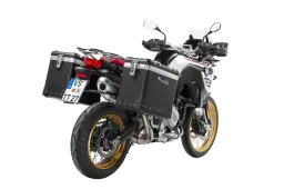 ZEGA Pro aluminum motorcycle pannier system for F900GS Adventure, F850GS/Adventure, F800GS (2024-), F750GS