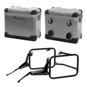 ZEGA Pro Aluminium Pannier System for BMW R1300GS            Volume 38/38, Pannier rack colour Silver, Colour And-Black