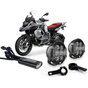 DENALI D7 Pro LED auxiliary headlight set for BMW R1250GS/Adventure/RT/R/RS, R1200GS/Adventure/RT/R/RS (LC) (crash bar mounting)